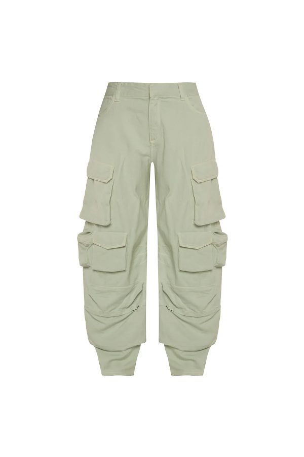 Calça Múltiplos Bolsos Verde Claro