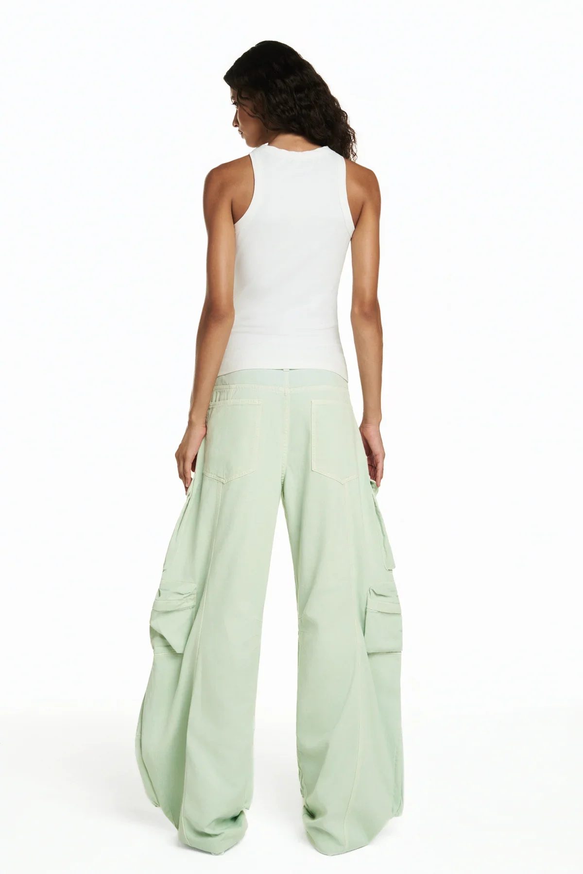 Calça Múltiplos Bolsos Verde Claro