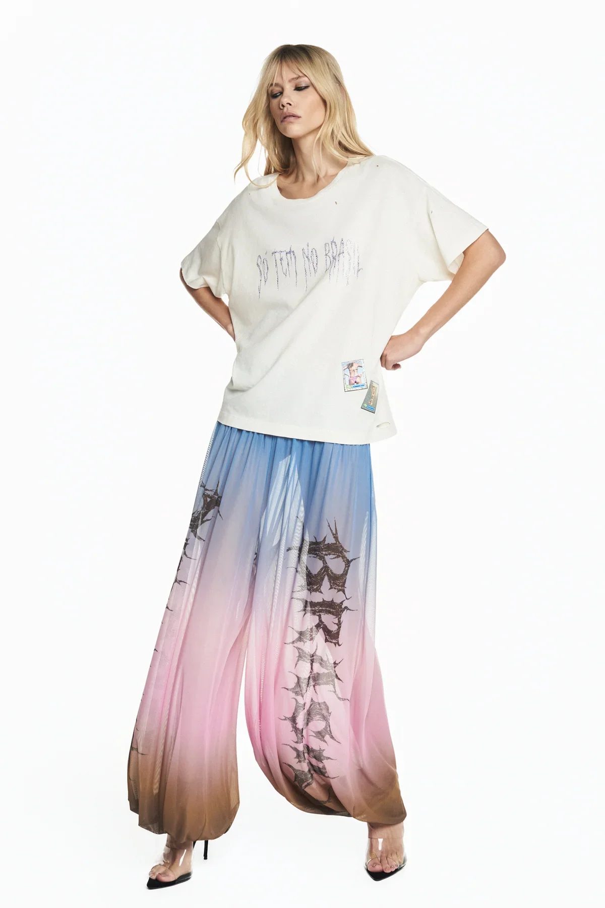 Calça Tule Drapeada Brasil