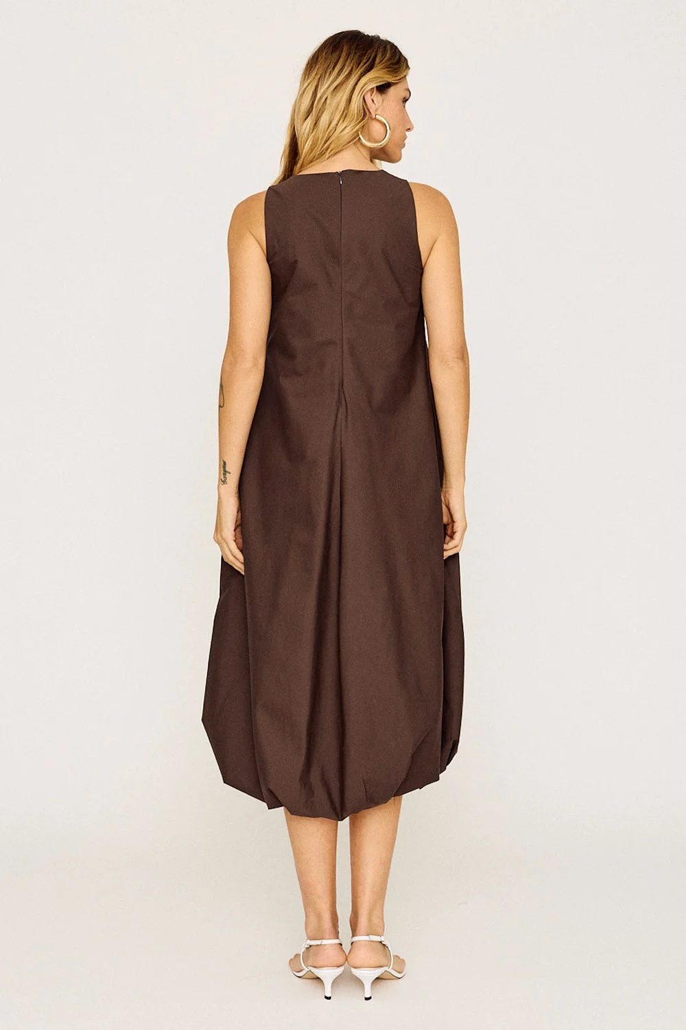 Vestido Longo Balonê — Marrom