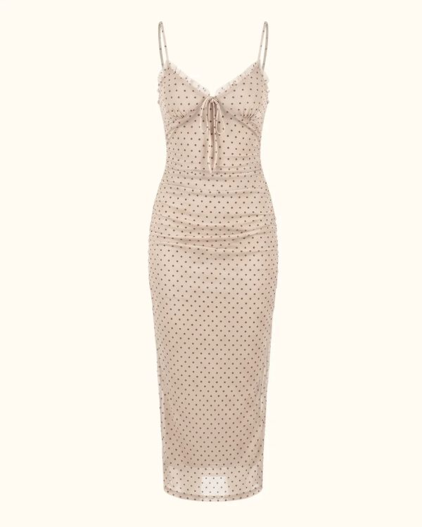 Vestido Alça Chiffon Poá