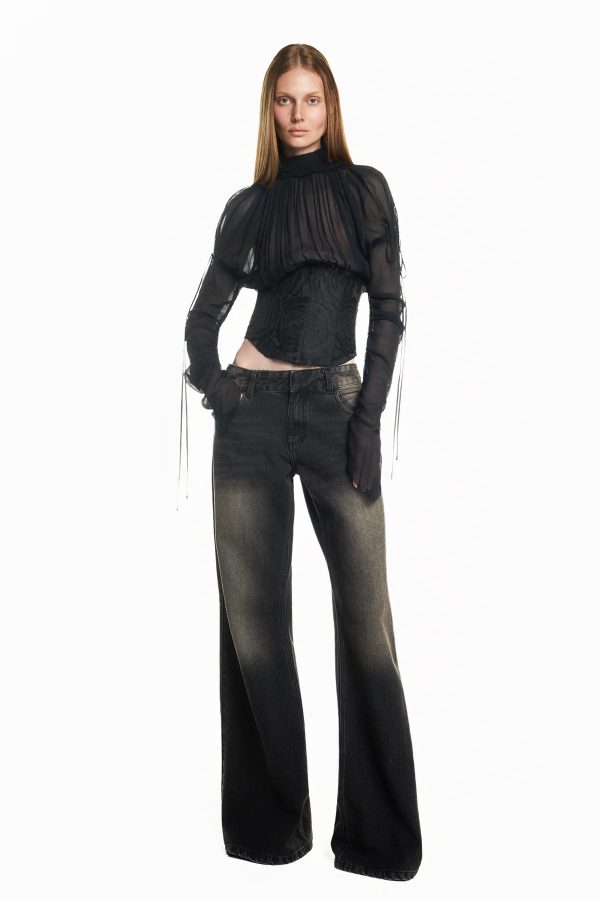 Blusa Manga Longa Corset