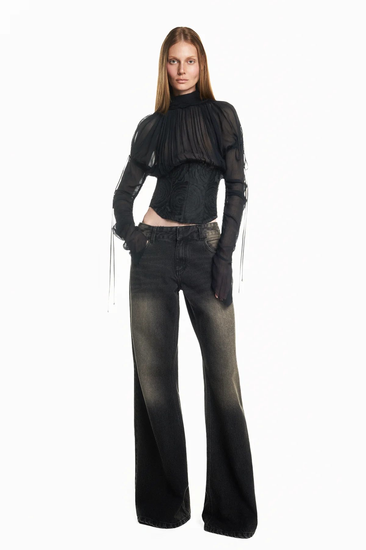 Blusa Manga Longa Corset