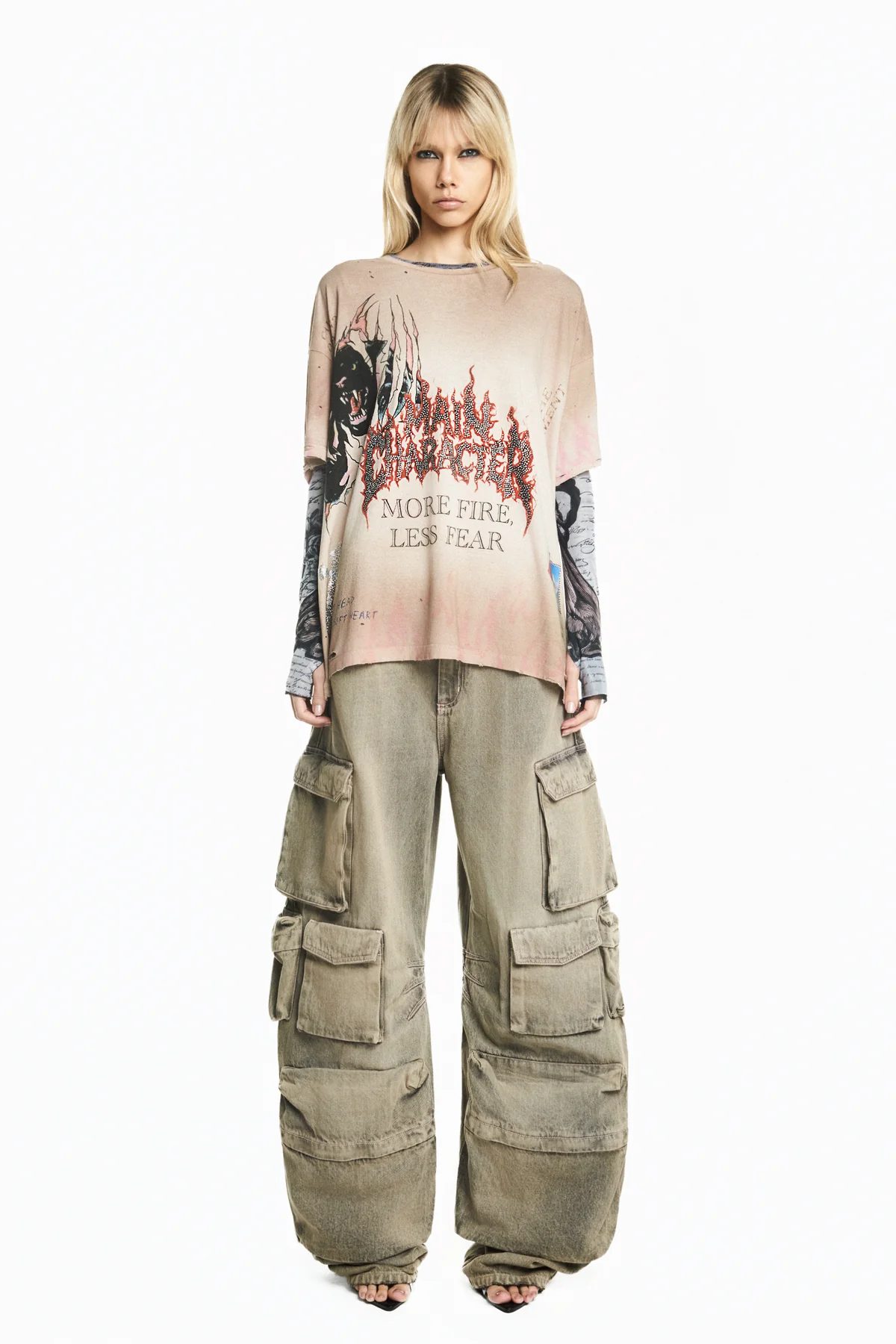 Calça Múltiplos Bolsos Cinza