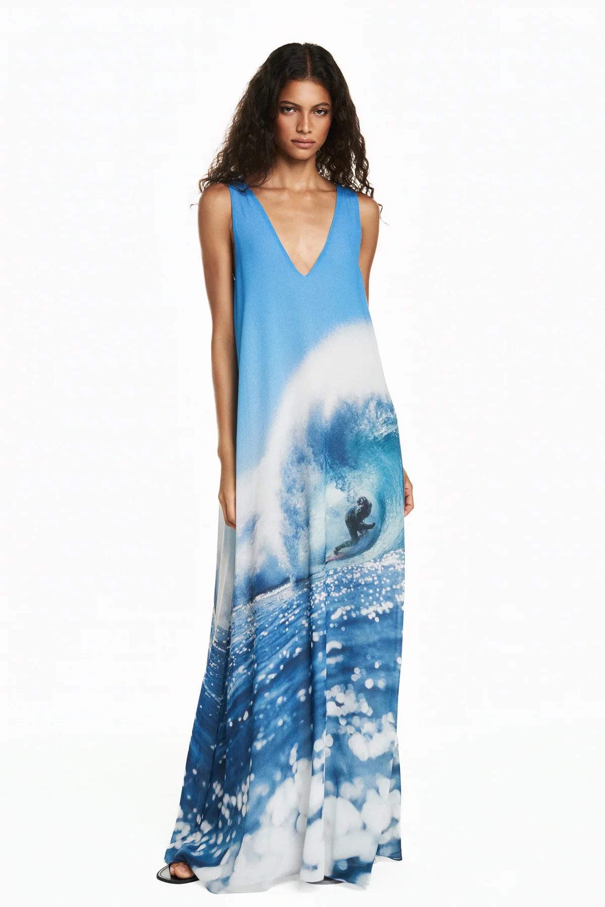 Vestido Longo Georgete Azul