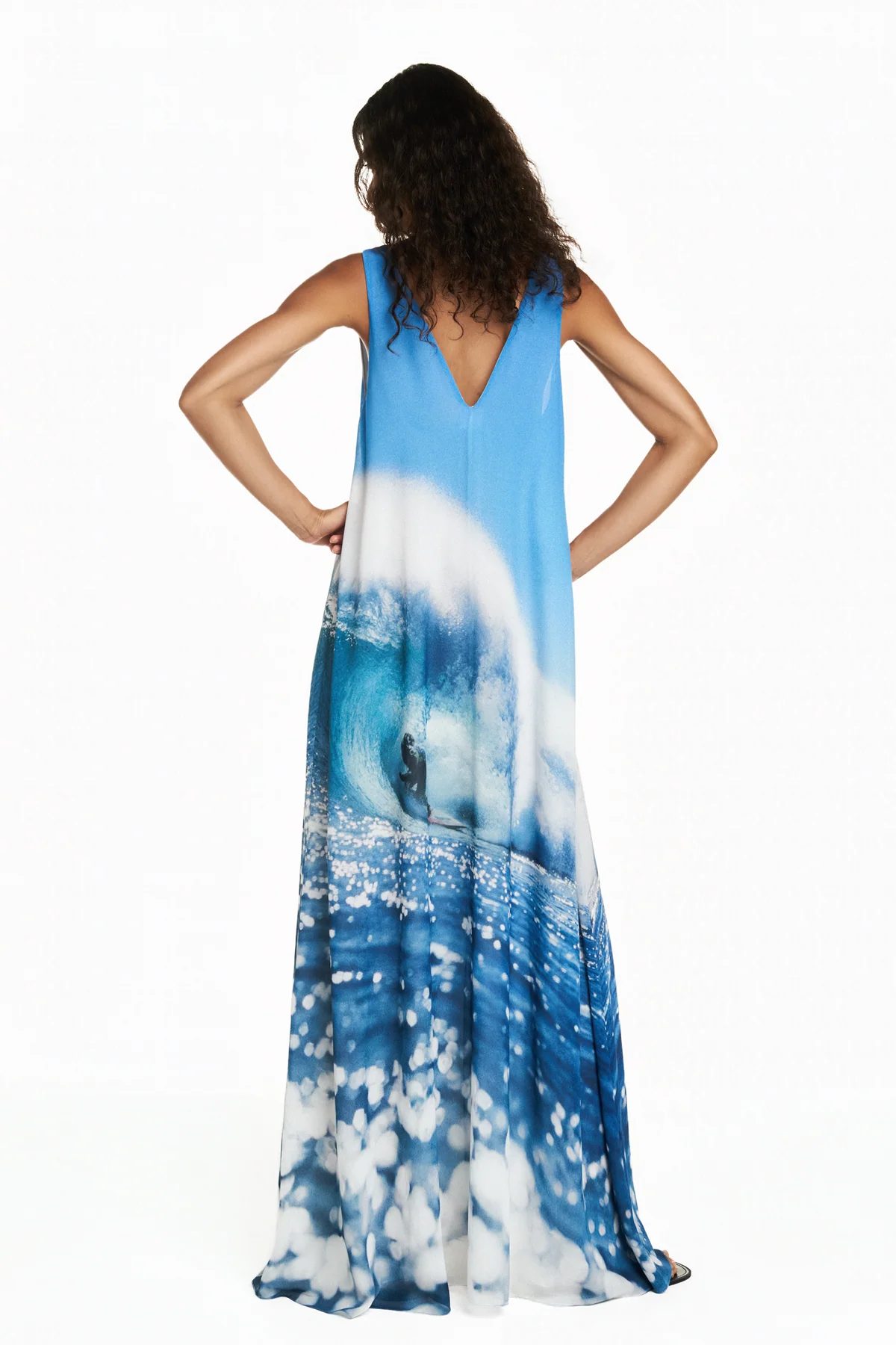 Vestido Longo Georgete Azul